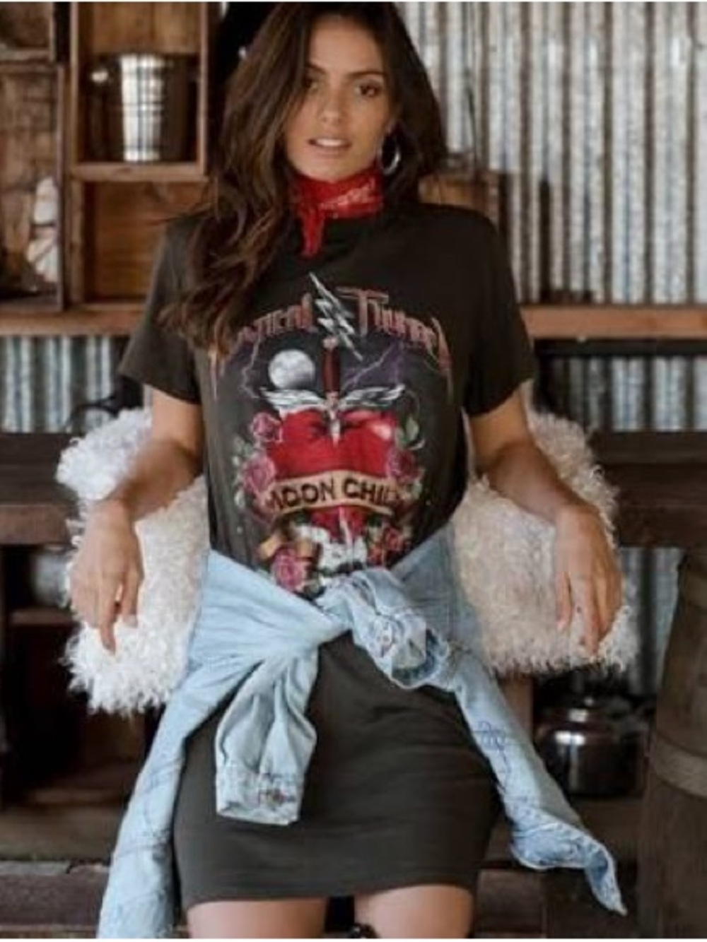 Spell & The Gypsy Collective Mystical Thunder Organic Boyfriend Tee Dress